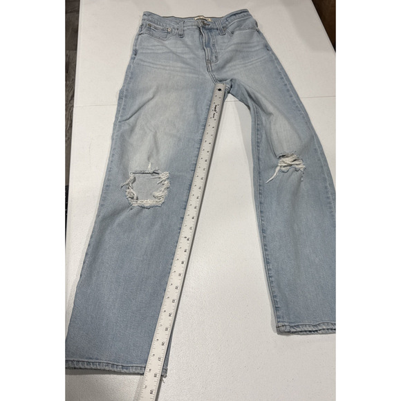 Madewell The Perfect Vintage Straight Jean Womens 26 Distressed Light Blue Denim - Picture 11 of 15